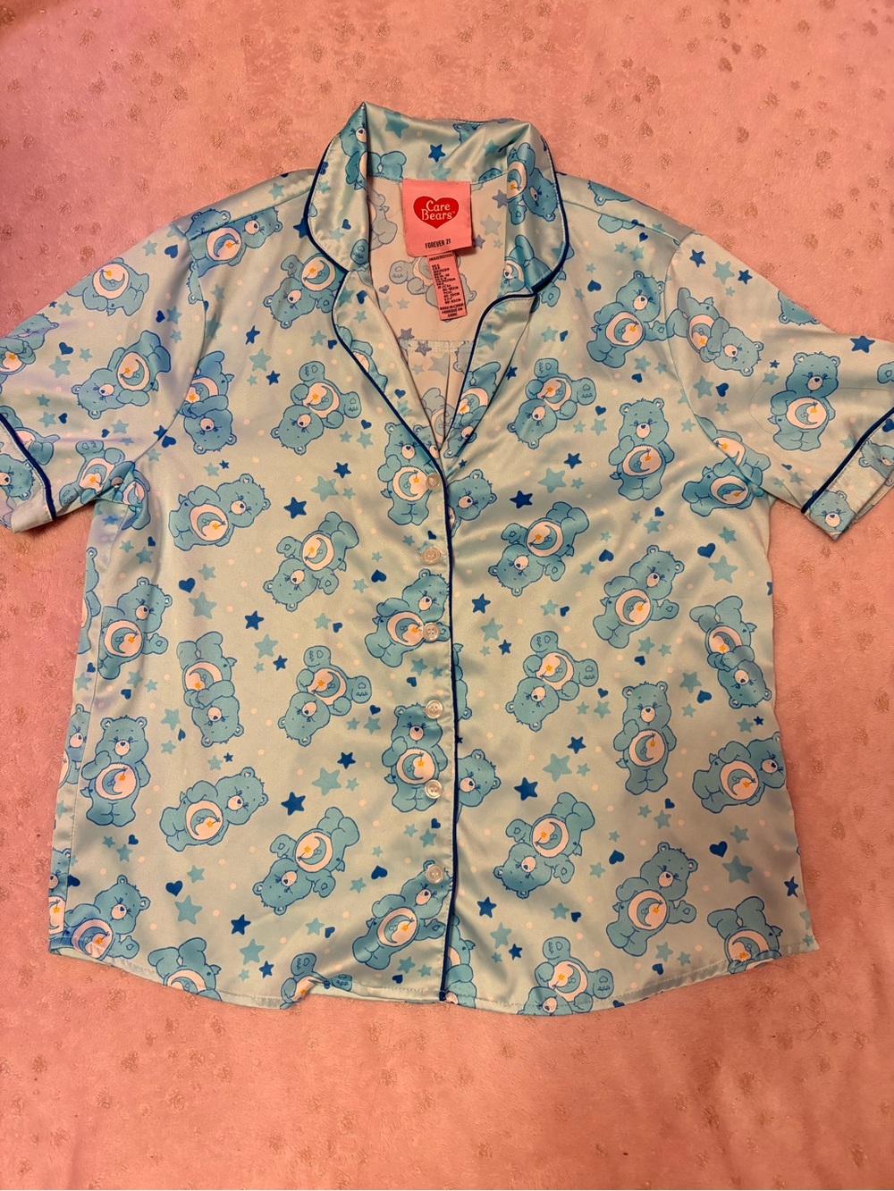 Forever 21 Care Bears Grumpy Short Sleeve Pajama Top